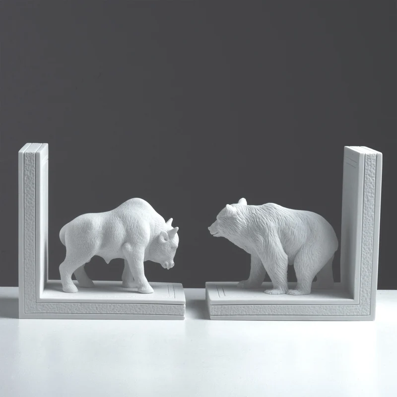 Serre-livres Taureau & Ours — Symboles de Force et d’Équilibre