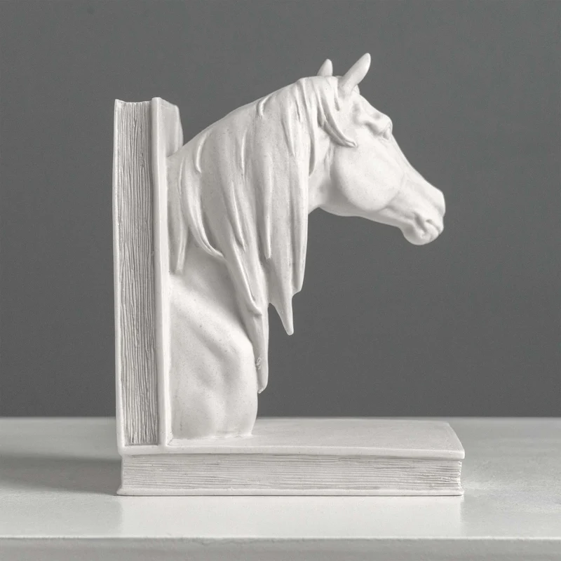 Serre-livres tête de cheval – Paire de bustes équestres