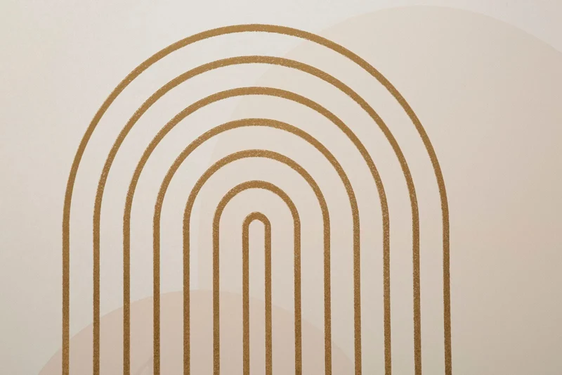 Peinture sur toile abstraite moderne géométrique dorée