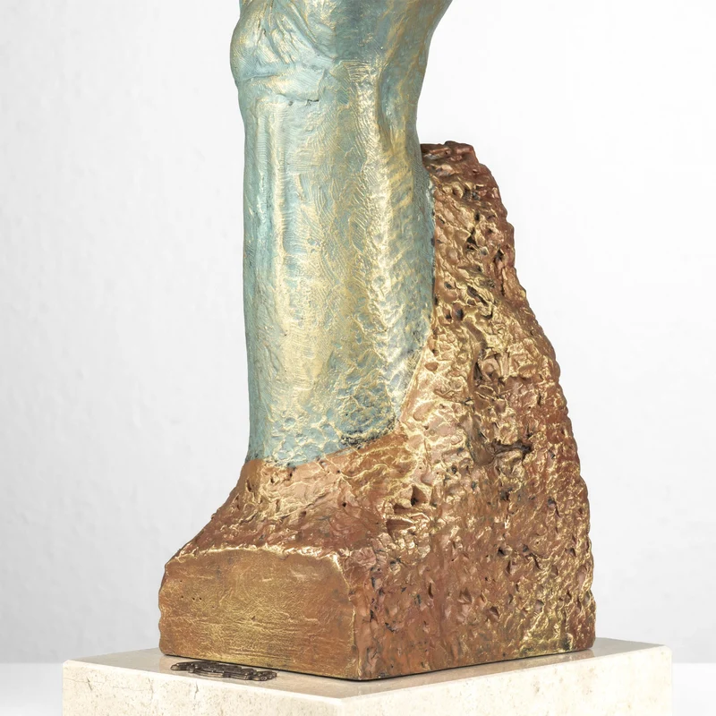 Sculpture Champion « Proelior » par Anglada sur Base en Marbre