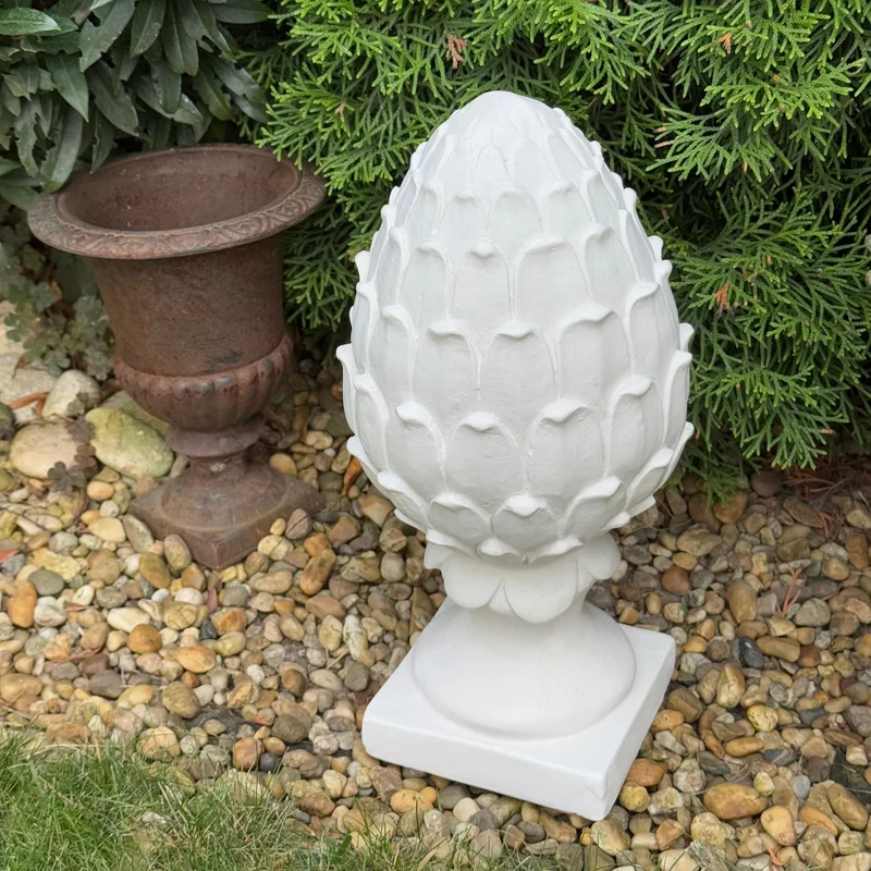 Paire de 2 Grandes Sculptures d’Artichaut de Jardin (Ornements Décoratifs)