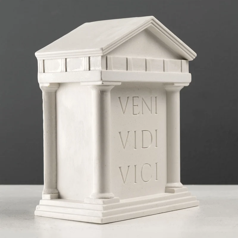 Serre-livres Veni Vidi Vici – Sculpture de temple romain