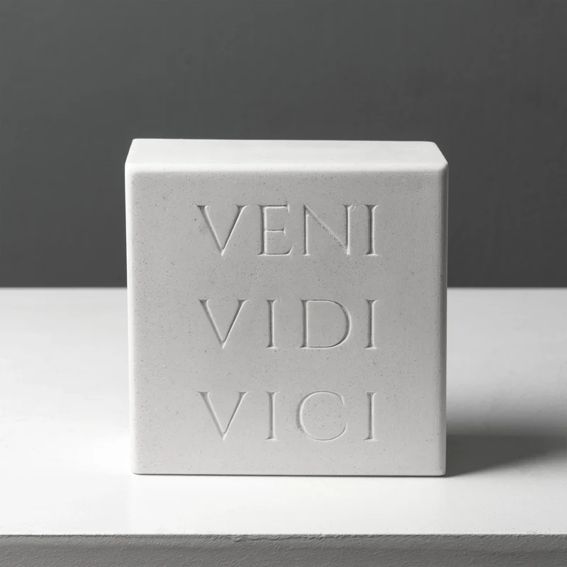 Serre-Livres Veni Vidi Vici – Sculpture d’Inscription Romaine
