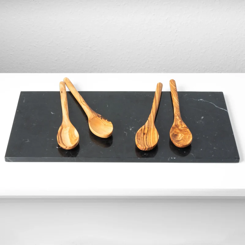 Set de Cuillères en Bois d’Olivier Fait Main (4 Pièces)