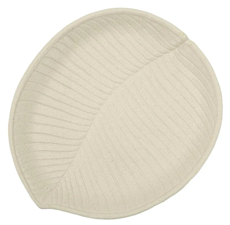 Plateau décoratif rond en résine blanche – Design moderne Stons