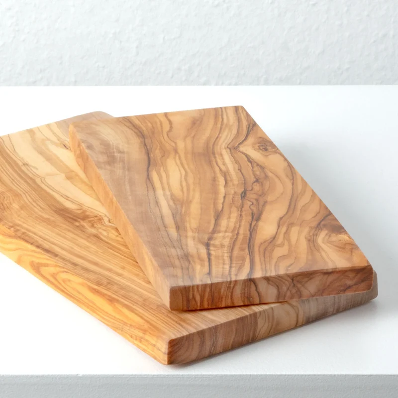Set de Planches à Découper Rectangulaires en Bois d’Olivier Fait Main (2 Pièces)