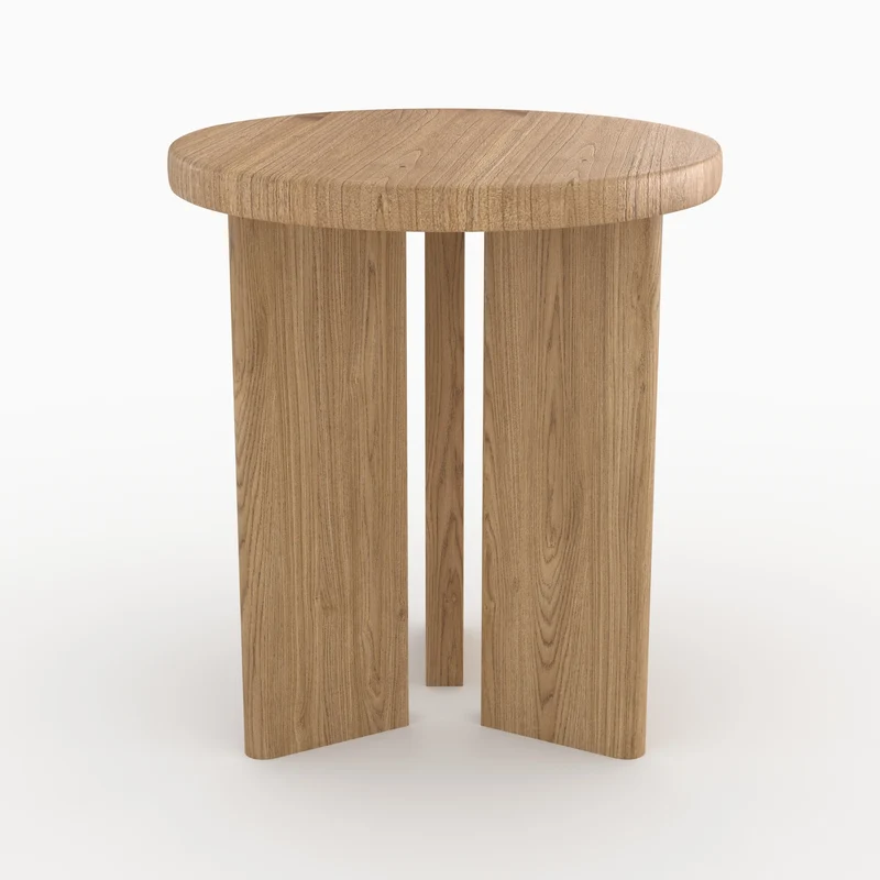 Table d'appoint ronde Néa en bois clair D40 cm