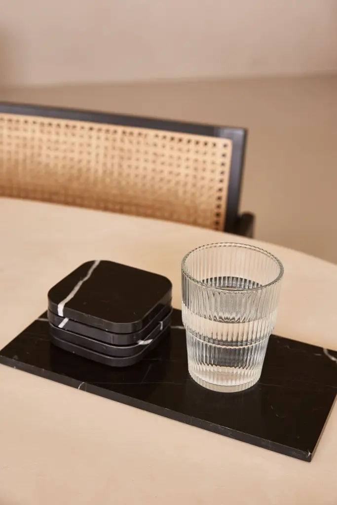 Plateau en Marbre Noir (Moyen)