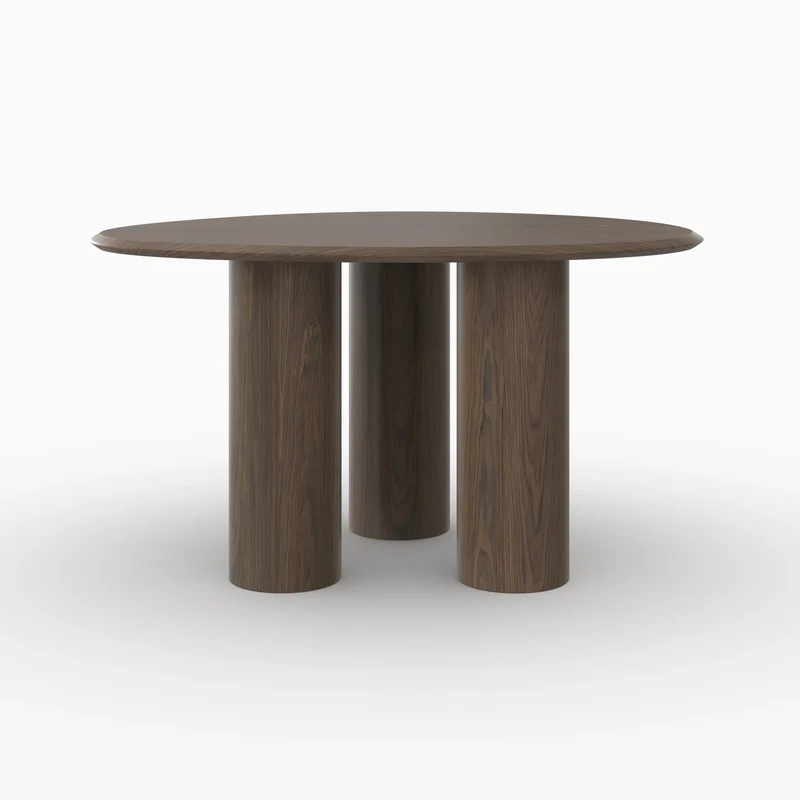 Table organique Aya en placage noyer, 6 personnes