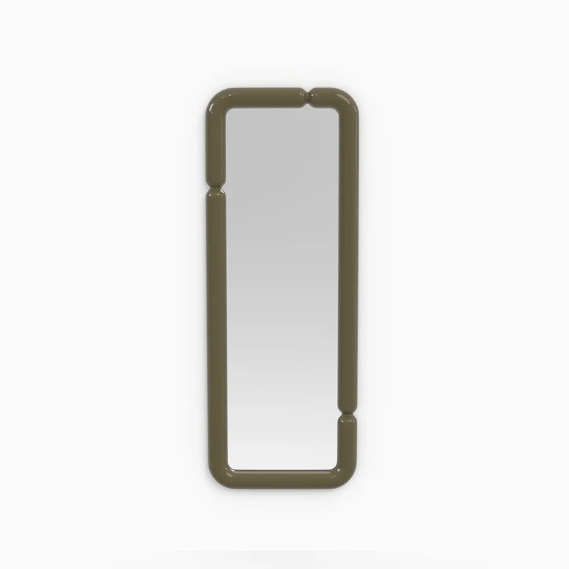Miroir rectangulaire Silk laqué vert kaki 160 x 60 cm