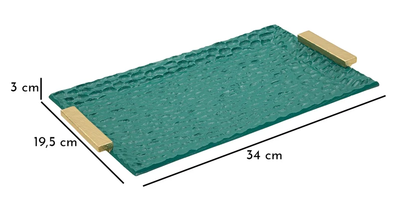 Plateau rectangulaire en résine vert – Grent Modern Design