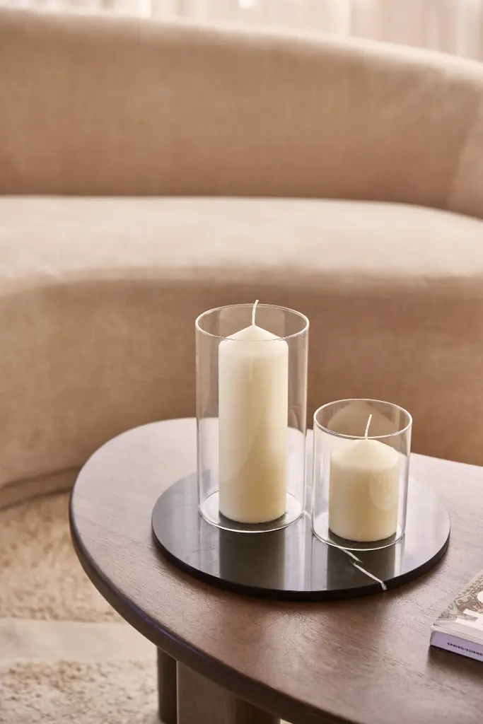 Plateau Rond en Marbre (Noir)