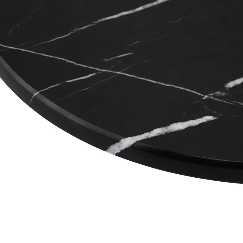 Plateau Rond en Marbre (Noir)