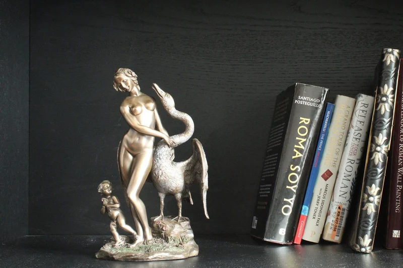 Sculpture de Léda et le Cygne (Statue en bronze coulé à froid)