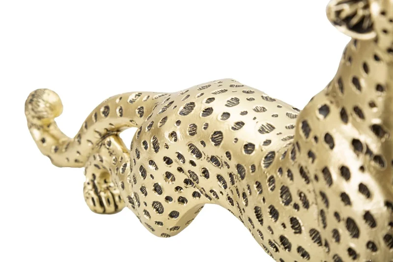 Sculpture de léopard doré (décoration moderne)