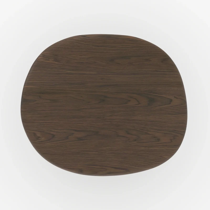 Table d'appoint Nubia en placage noyer, D48,5 cm