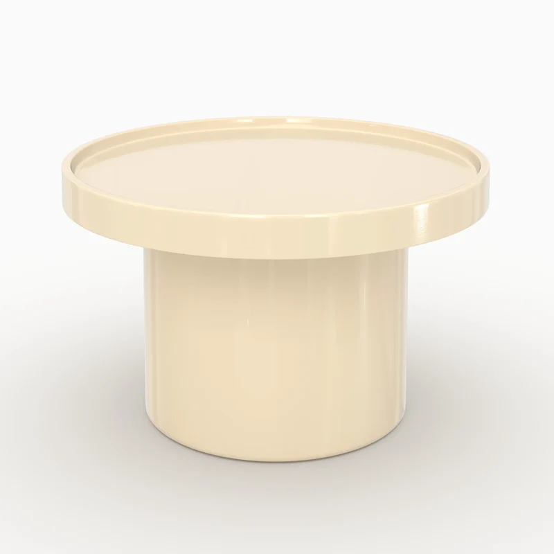 Table d'appoint Nora laquée blanche en MDF, D50 cm