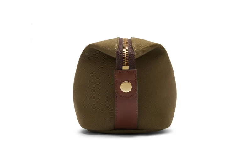 Canvas Wash Bag / Dopp Kit - Olive