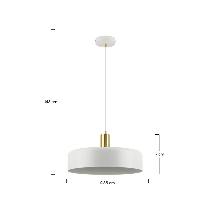Suspension Nox en métal blanc D35 cm