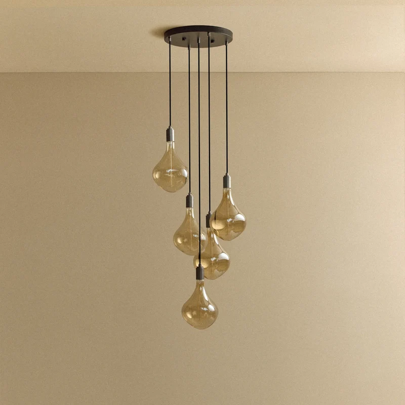 Five Pendant in Graphite + Voronoi II
