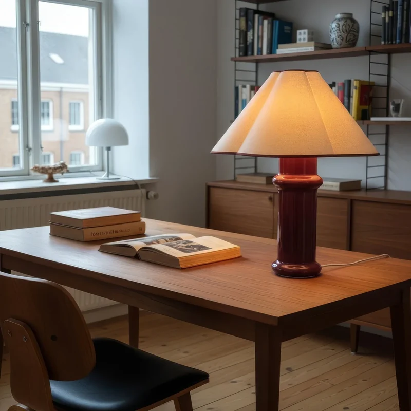 Heath Table Lamp in Port Red