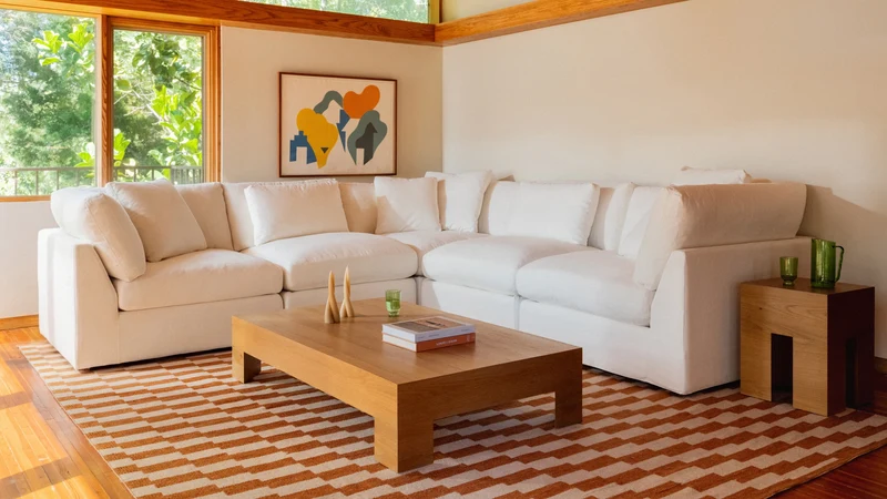Get Together™ 5-Piece Modular Sectional Closed, Standard, Cream Linen