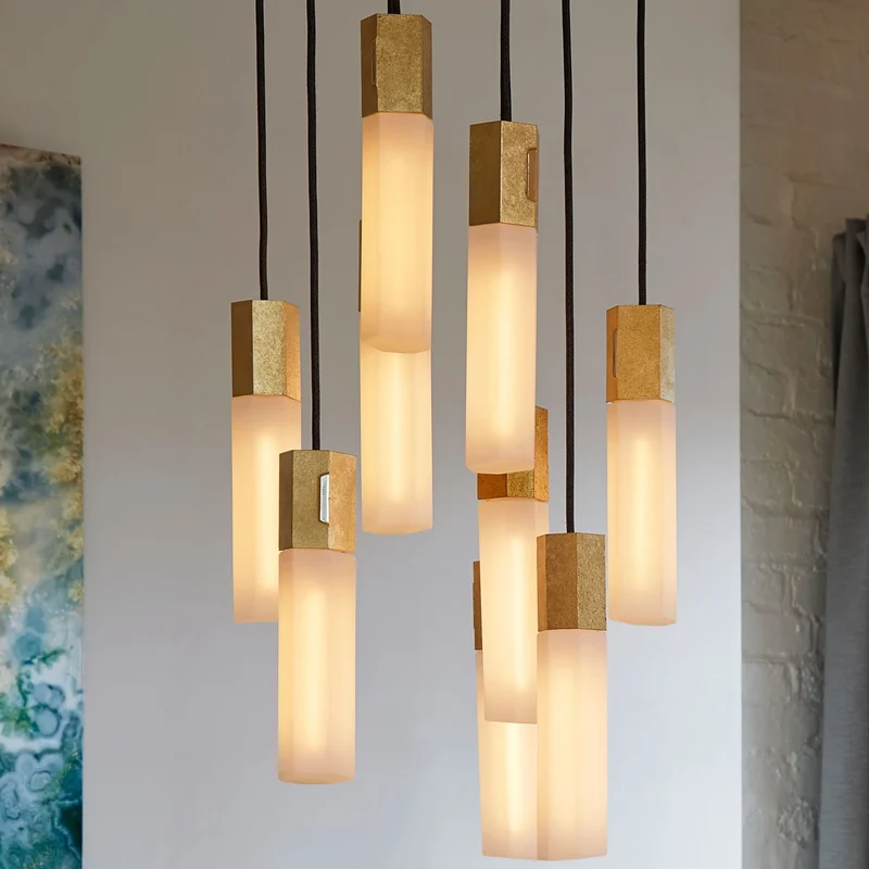 Basalt Nine Pendant in Brass