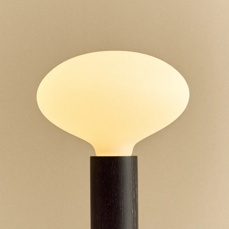 Knuckle Table Lamp in Blackened Oak + Oval D2W