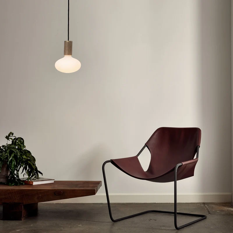Oval Dim-to-Warm Pendant Light in Oak