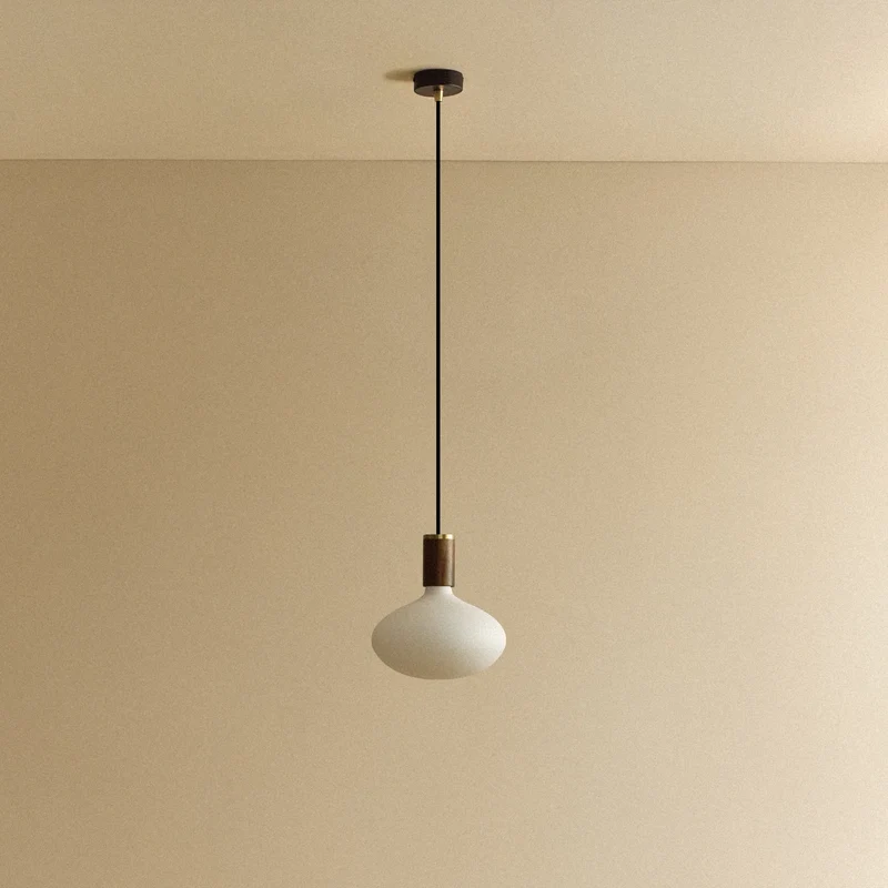 Oval Dim-to-Warm Pendant Light in Walnut