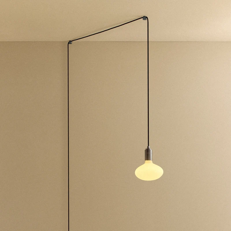 Oval Dim-to-Warm Plug-In Pendant in Graphite