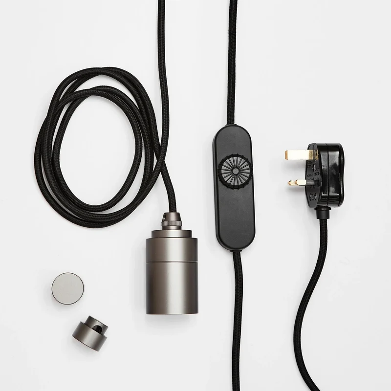 Oval Dim-to-Warm Plug-In Pendant in Graphite
