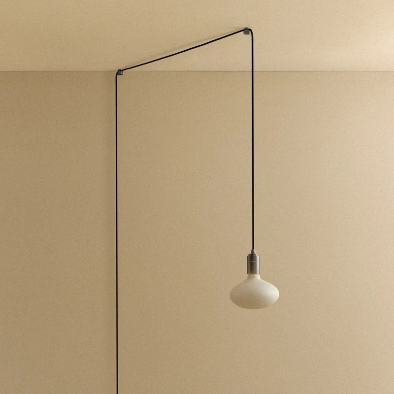 Oval Dim-to-Warm Plug-In Pendant in Graphite