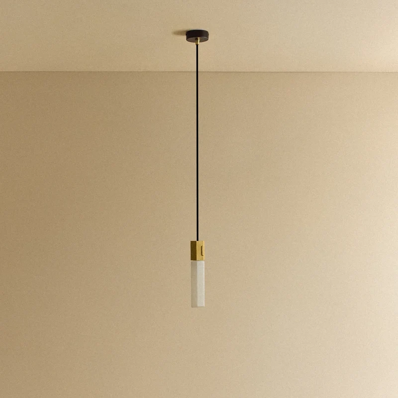 Basalt Single Pendant in Brass