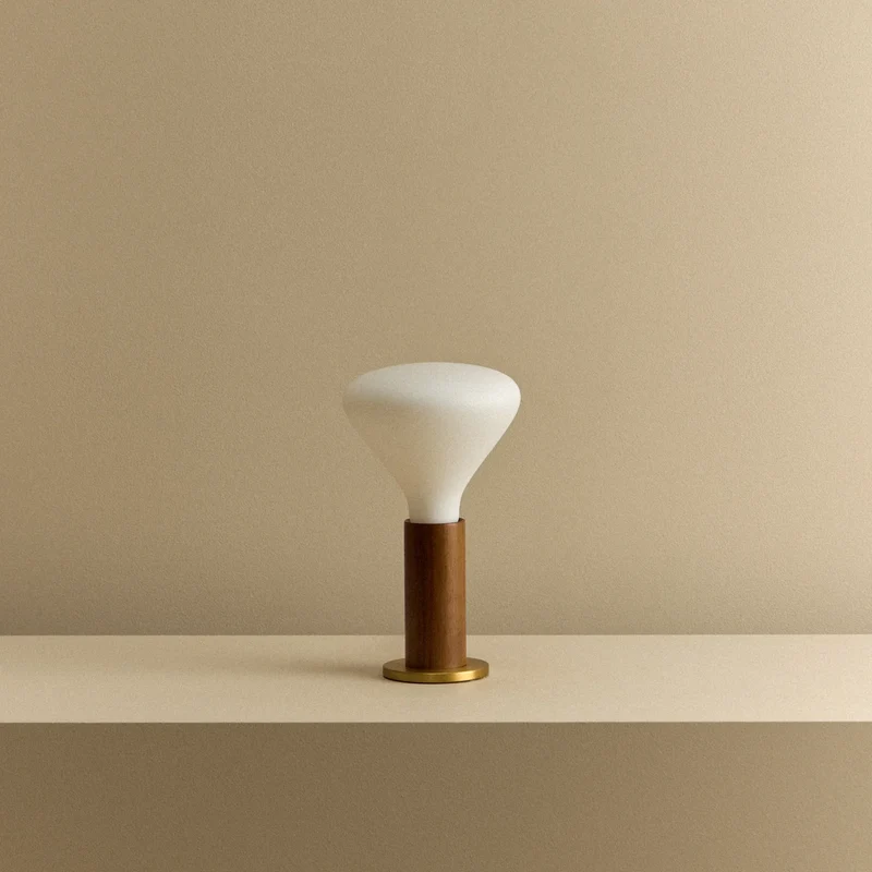 Knuckle Table Lamp in Walnut + Noma