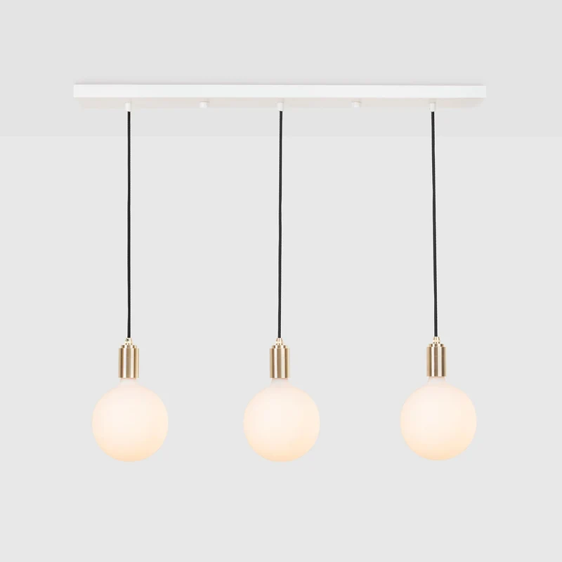 Linear Triple Pendant in Brass