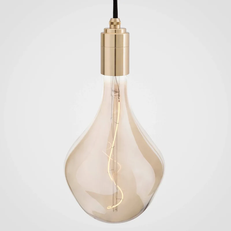 Linear Triple Pendant in Brass + Voronoi II