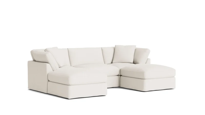 Get Together™ 5-Piece Modular U-Shaped Sectional, Standard, Cream Linen