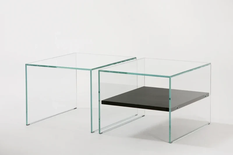 Table d'appoint Zen 2 Brothers | verre trempé et Bois — Adentro Studio