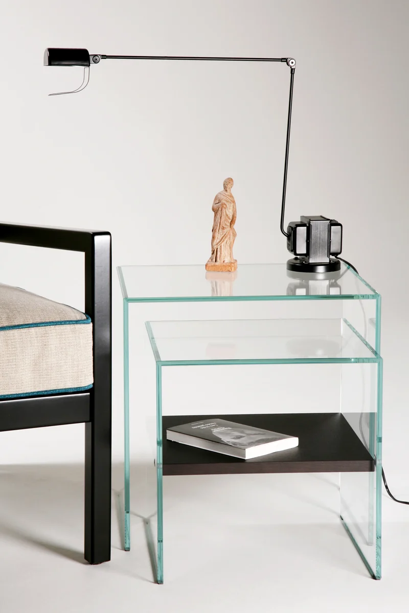 Set Zen 3 | 2 Tables Gigognes Verre Trempé et Bois — Adentro Studio
