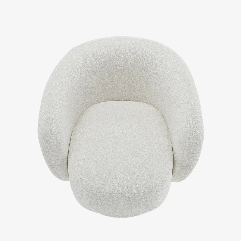Fauteuil bouclette pivotant blanc Salma