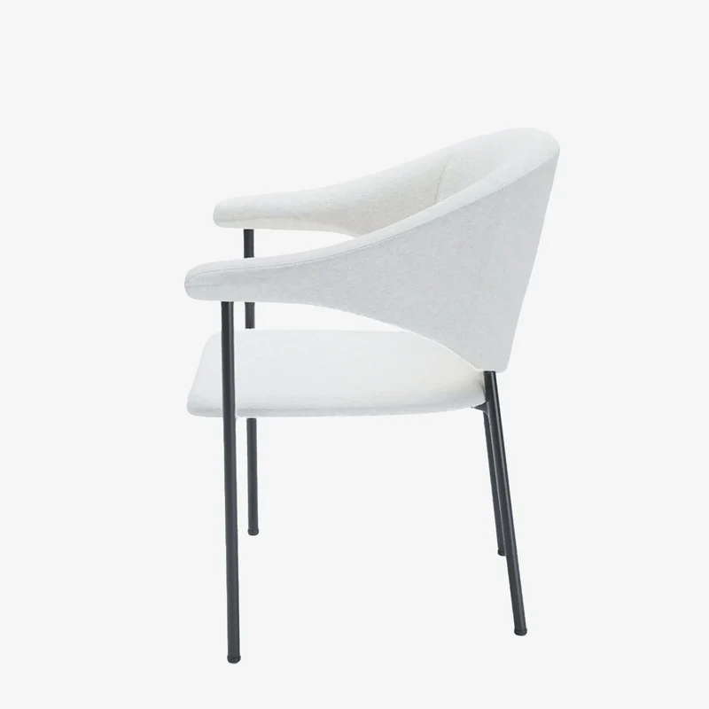 Lot de 2 chaises avec accoudoir design en velours beige Jeanne