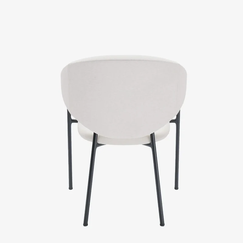 Lot de 2 chaises avec accoudoir design en velours blanc cr me Jeanne