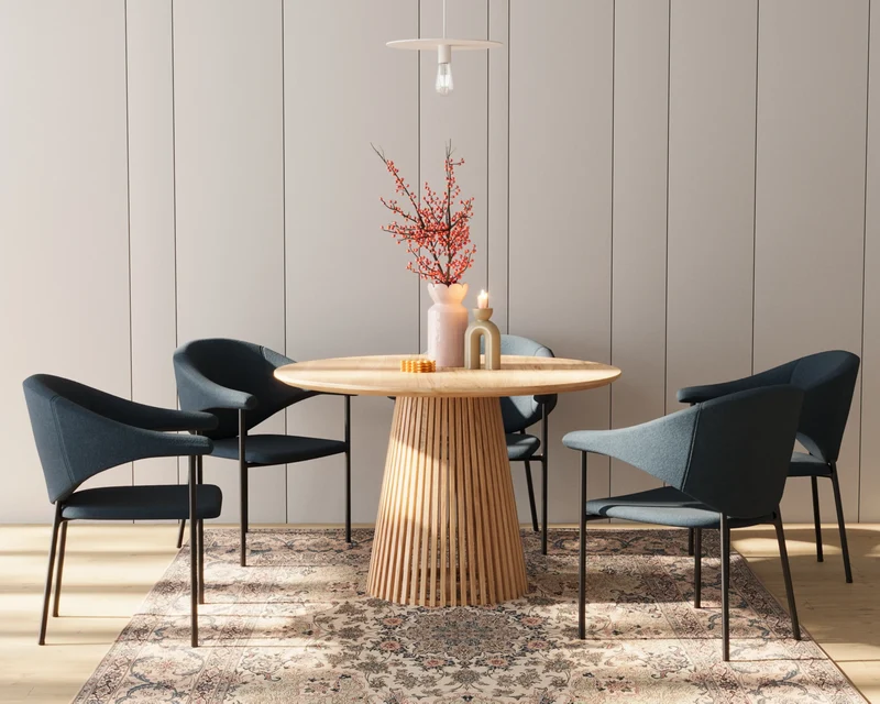 Lot de 2 chaises avec accoudoir design en velours bleu Jeanne