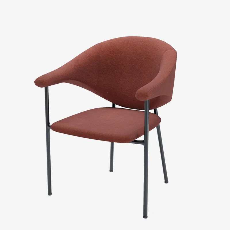 Lot de 2 chaises avec accoudoir design en velours ocre Jeanne