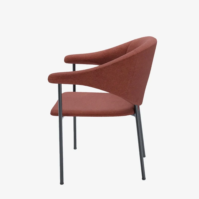 Lot de 2 chaises avec accoudoir design en velours ocre Jeanne