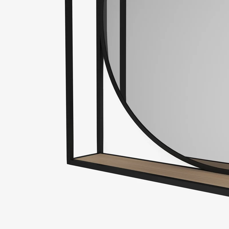 Miroir à formes géométriques en métal noir