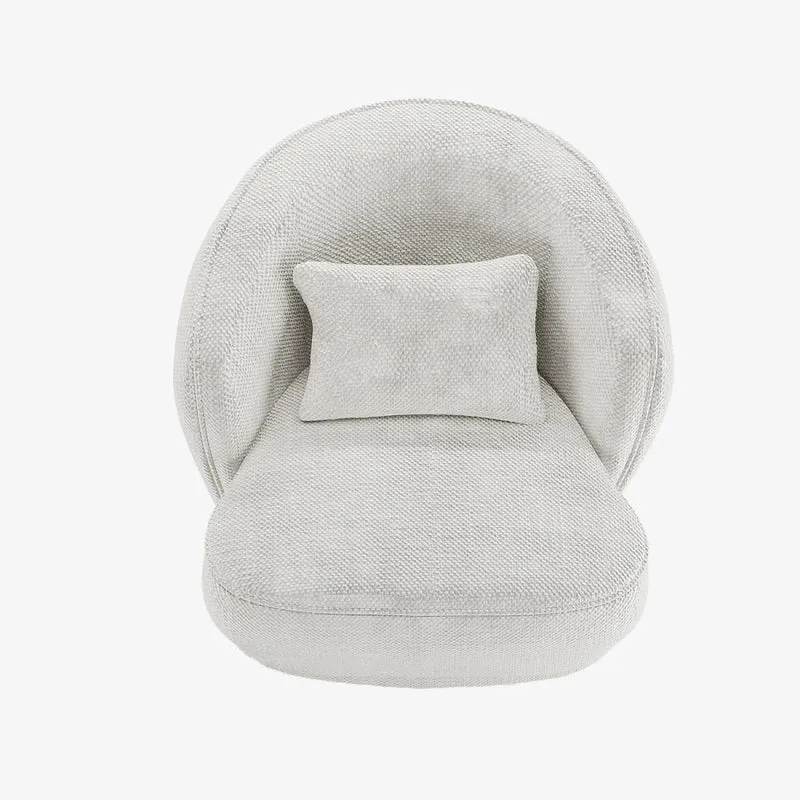 Fauteuil design tissu chenille blanc Pablo