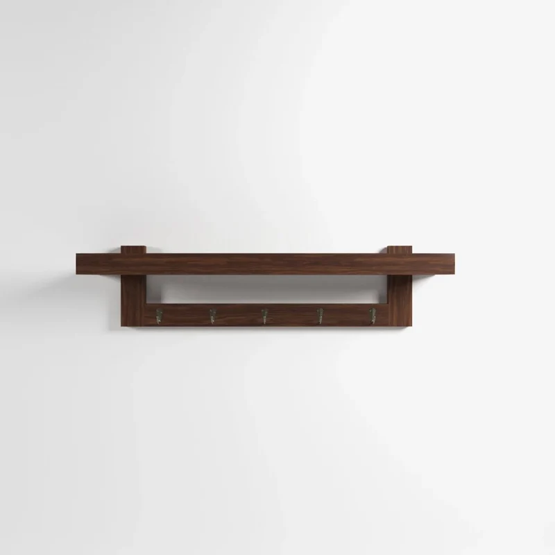 Patère en bois et argent