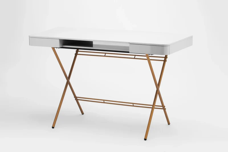 Bureau Cosimo, laqué gris brillant | Marco Zanuso Jr